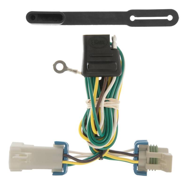 CURT Custom Vehicle-Trailer Wiring Harness, 4-Way Flat, Select Chevrolet S-10, GMC Sonoma, Isuzu Hombre, Quick T-Connector - 55359