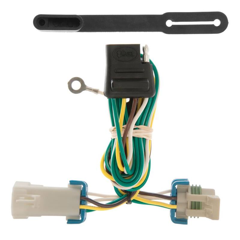 CURT Custom Vehicle-Trailer Wiring Harness, 4-Way Flat, Select Chevrolet S-10, GMC Sonoma, Isuzu Hombre, Quick T-Connector - 55359