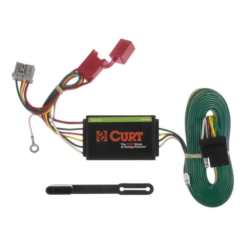 CURT Custom Vehicle-Trailer Wiring Harness, 4-Flat, Select Honda Odyssey, OEM Tow Package Required, Quick T-Connector - 56161