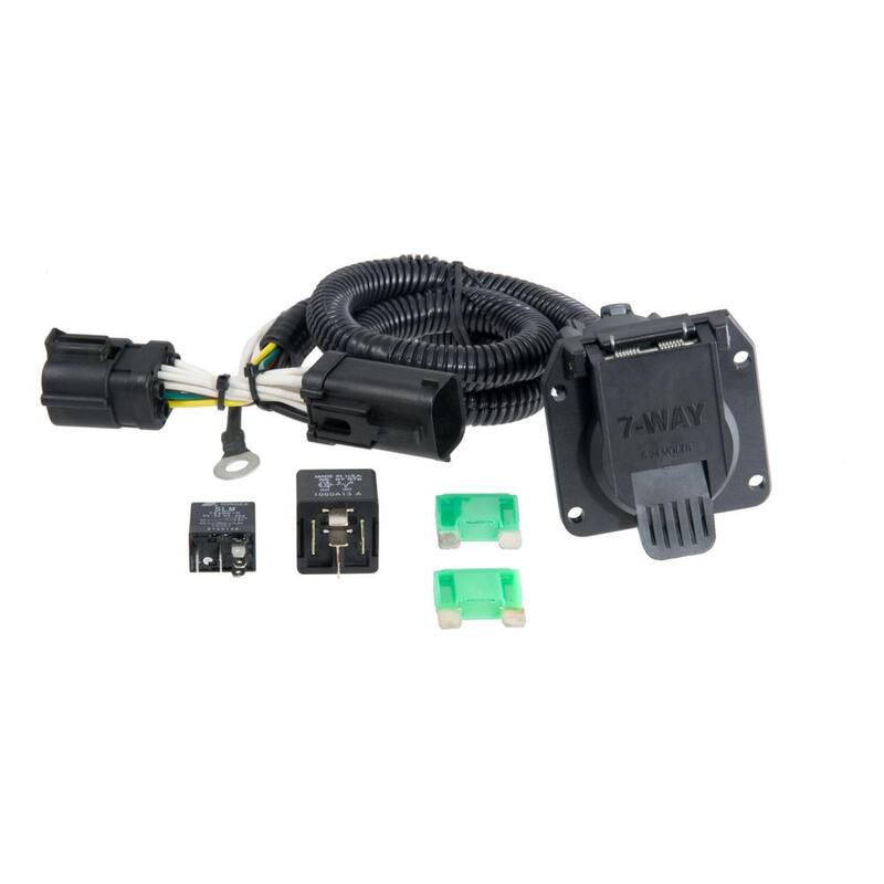 CURT Custom Vehicle-Trailer Wiring Harness, 7-Way RV Blade Output, Select Ford F-150, Heritage, F-250, Quick T-Connector - 55242