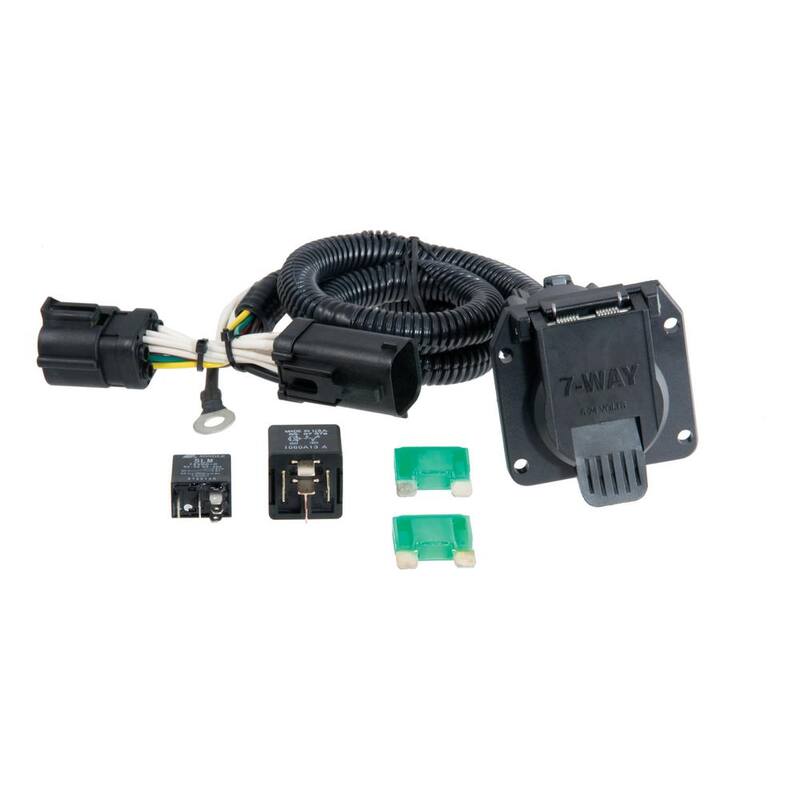 CURT Custom Vehicle-Trailer Wiring Harness, 7-Way RV Blade Output, Select Ford F-150, Heritage, F-250, Quick T-Connector - 55242