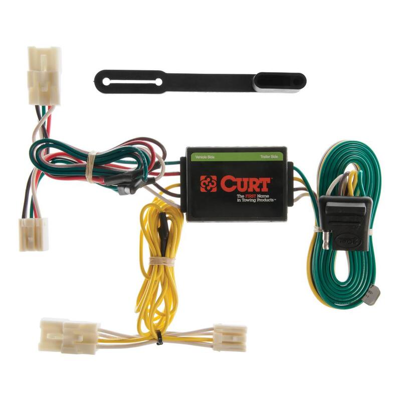 CURT Custom Vehicle-Trailer Wiring Harness, 4-Way Flat Output, Select Toyota RAV4, Quick Electrical Wire T-Connector - 55307