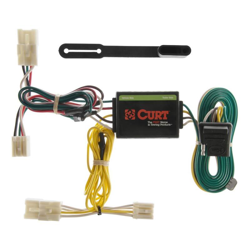 CURT Custom Vehicle-Trailer Wiring Harness, 4-Way Flat Output, Select Toyota RAV4, Quick Electrical Wire T-Connector - 55307