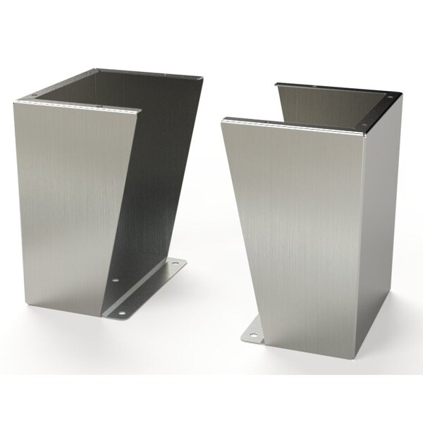 Saginaw Control & Engineering Floor Stand Kit, 15 in. H x 12 in. W x 9.12 in. L, 316 Stainless Steel, 1 PR - SCE-FK1512SS6