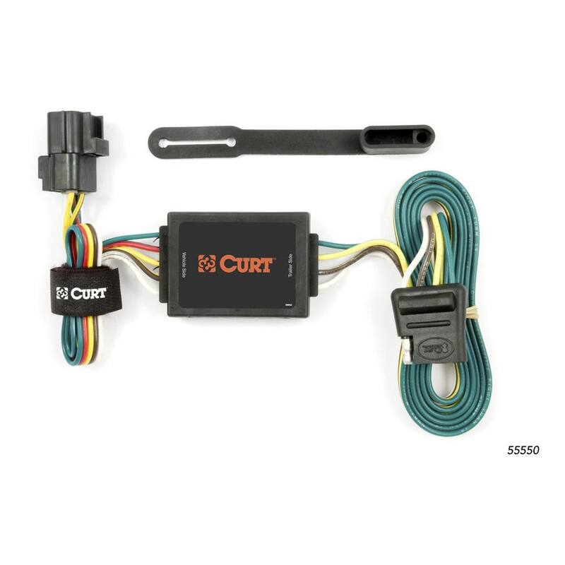 CURT Custom Vehicle-Trailer Wiring Harness, 4-Flat, Select Kia Sorento, OEM Tow Package Required, Quick T-Connector - 55550