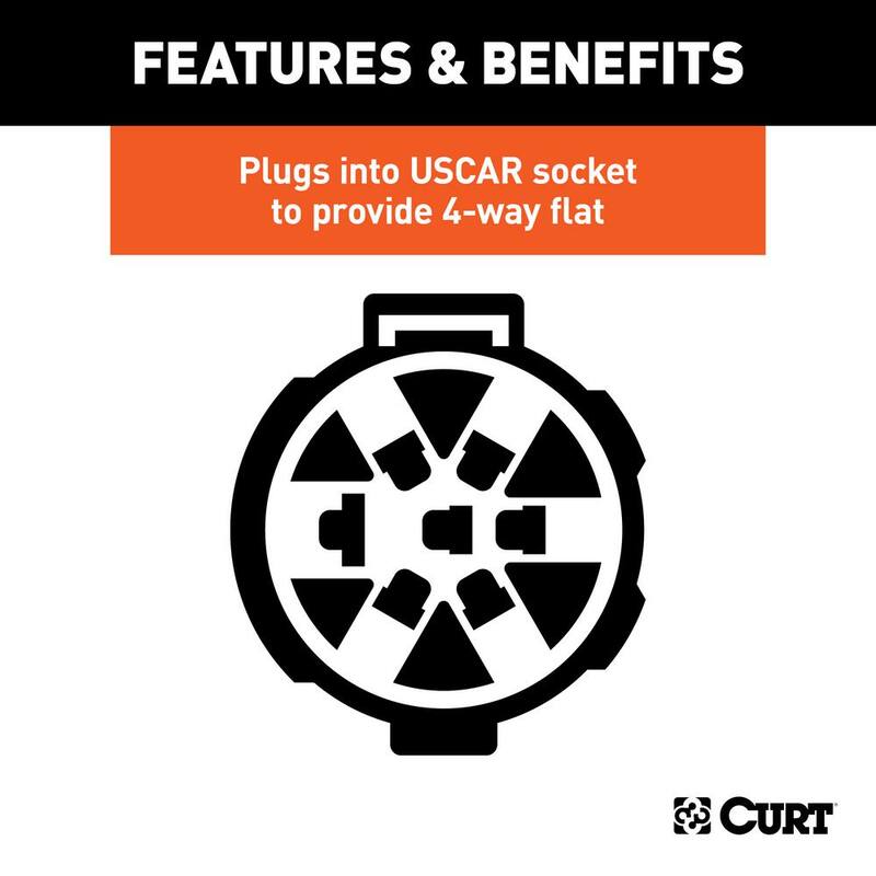 CURT Replacement OE 4-Way Flat Socket (Plugs into USCAR) - 55515