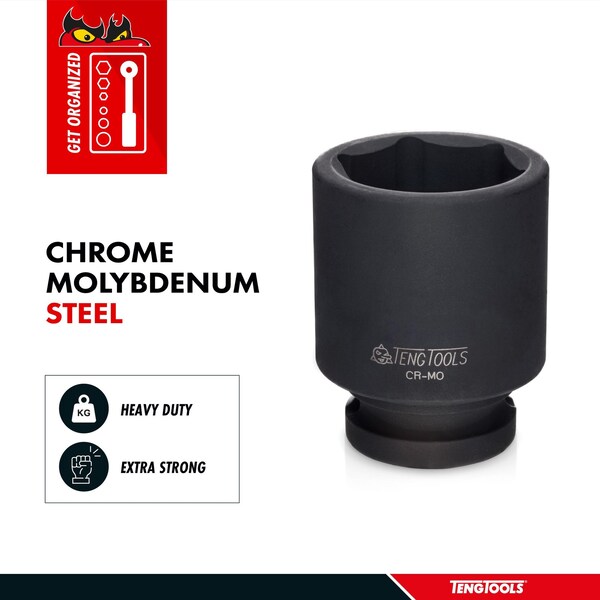 Teng Tools 13mm 1/4 Inch Drive Ansi 6 Point Metric Shallow Chrome Molybdenum Impact Socket - 960513-C