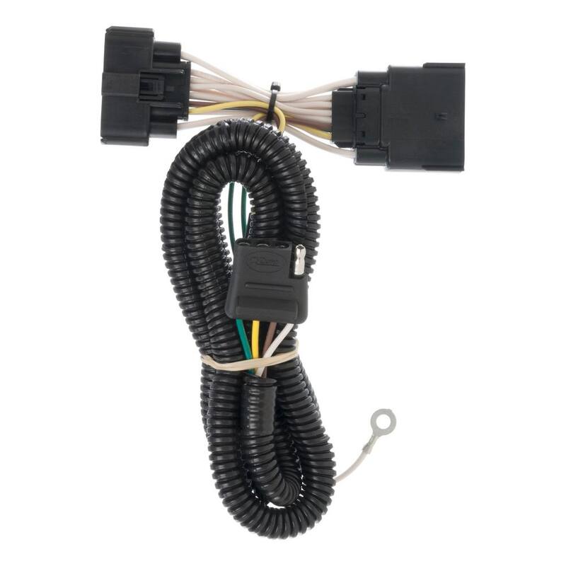 CURT Custom Vehicle-Trailer Wiring Harness, 4-Way Flat Output, Select Ford Explorer, Quick Electrical Wire T-Connector - 56172
