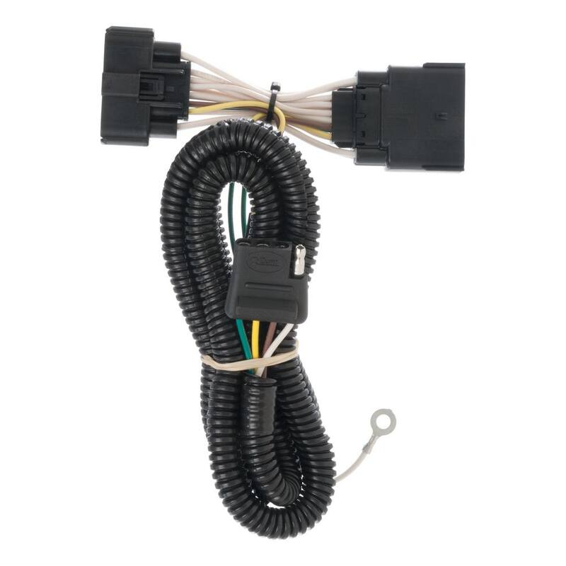 CURT Custom Vehicle-Trailer Wiring Harness, 4-Way Flat Output, Select Ford Explorer, Quick Electrical Wire T-Connector - 56172