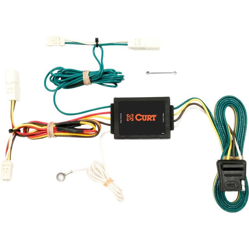 CURT Custom Vehicle-Trailer Wiring Harness, 4-Way Flat Output, Select Toyota Sienna, Quick Electrical Wire T-Connector - 55418