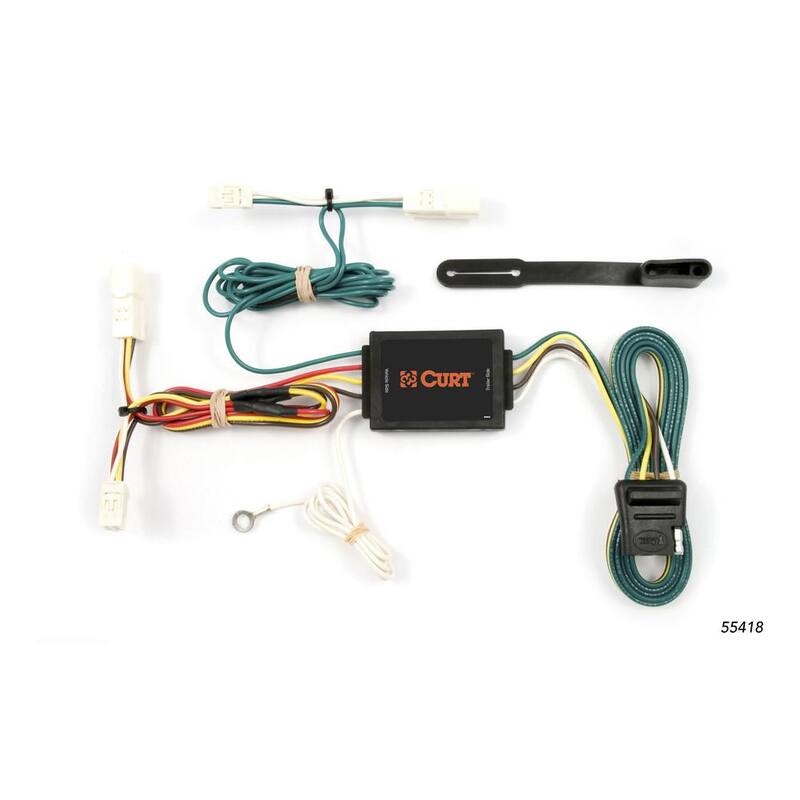 CURT Custom Vehicle-Trailer Wiring Harness, 4-Way Flat Output, Select Toyota Sienna, Quick Electrical Wire T-Connector - 55418