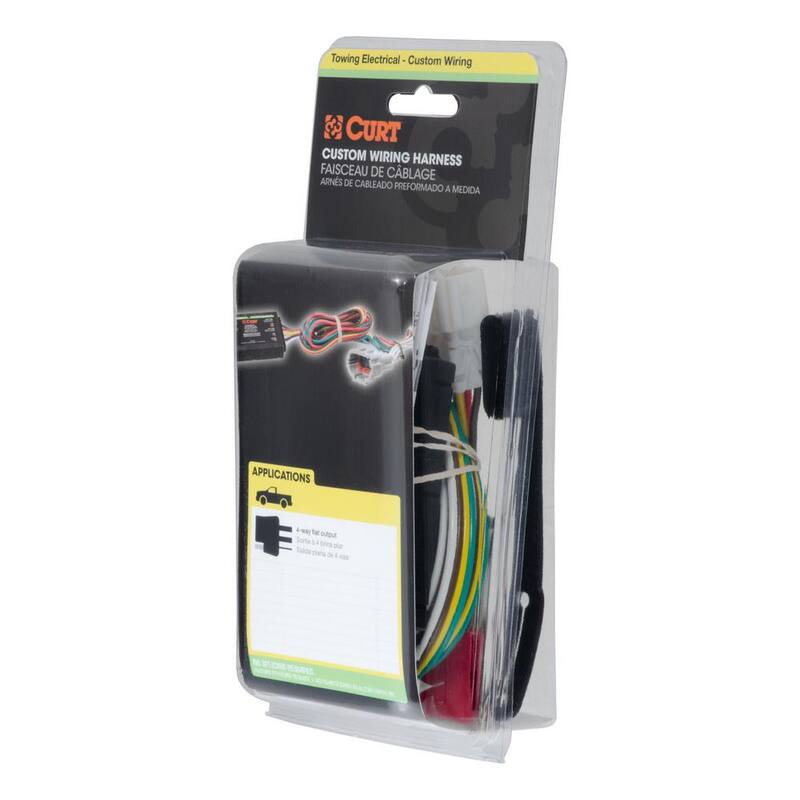 CURT Custom Vehicle-Trailer Wiring Harness, 4-Way Flat Output, Select Toyota 4Runner, Quick Electrical Wire T-Connector - 55341