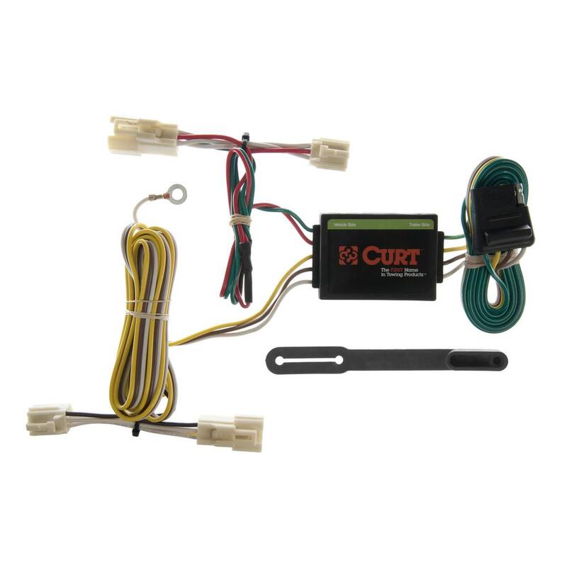 CURT Custom Vehicle-Trailer Wiring Harness, 4-Way Flat Output, Select Toyota Camry, Quick Electrical Wire T-Connector - 55358