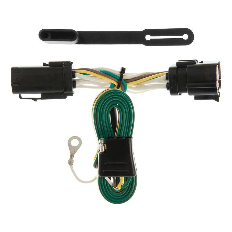CURT Custom Vehicle-Trailer Wiring Harness, 4-Way Flat Output, Select Ford F-150, F-250, Quick Electrical Wire T-Connector - 55256