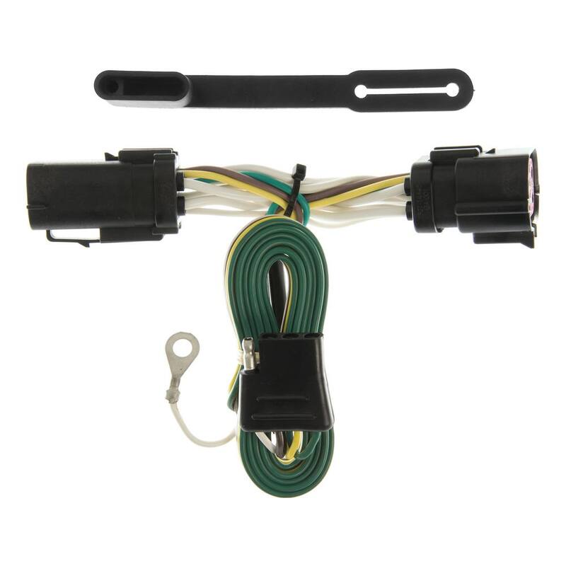 CURT Custom Vehicle-Trailer Wiring Harness, 4-Way Flat Output, Select Ford F-150, F-250, Quick Electrical Wire T-Connector - 55256