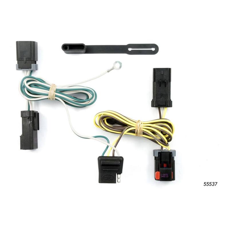 CURT Custom Vehicle-Trailer Wiring Harness, 4-Way Flat, Select Caravan, Grand Caravan, Town and Country, Quick T-Connector - 55537