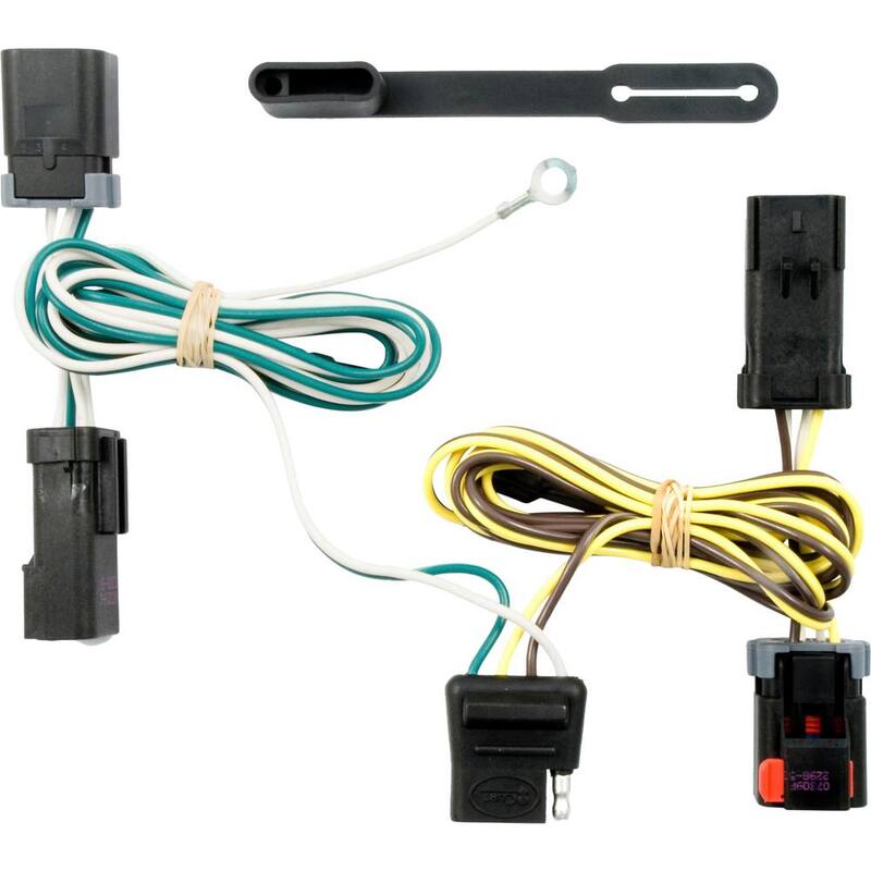CURT Custom Vehicle-Trailer Wiring Harness, 4-Way Flat, Select Caravan, Grand Caravan, Town and Country, Quick T-Connector - 55537