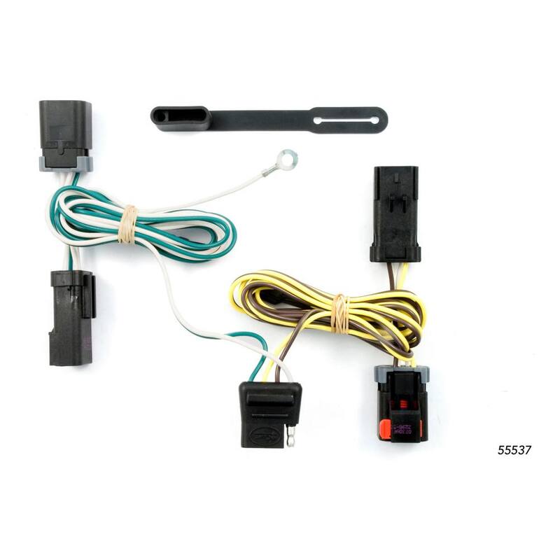CURT Custom Vehicle-Trailer Wiring Harness, 4-Way Flat, Select Caravan, Grand Caravan, Town and Country, Quick T-Connector - 55537