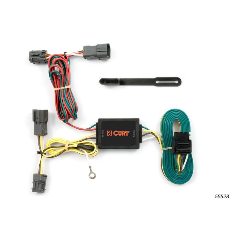 CURT Custom Vehicle-Trailer Wiring Harness, 4-Way Flat Output, Select Hyundai Tucson, Quick Electrical Wire T-Connector - 55528