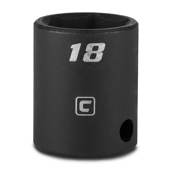 Capri Tools 3/8 in Drive 18 mm 6-Point Metric Shallow Impact Socket - 5-3018