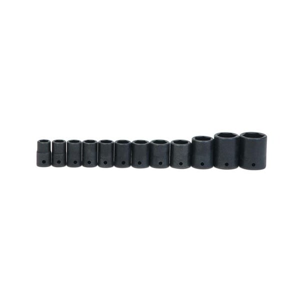 Williams Socket Set, 12 Pieces, 1/2 Inch Dr, Shallow, 1/2 Inch Size - JHWMS4-12HRC