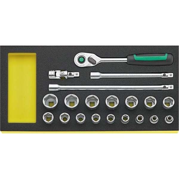 Stahlwille Tools socket set No.TCS 3/8 ZOLL 456/16/4 MF QR 1/3-tray20-pcs. - 96830371