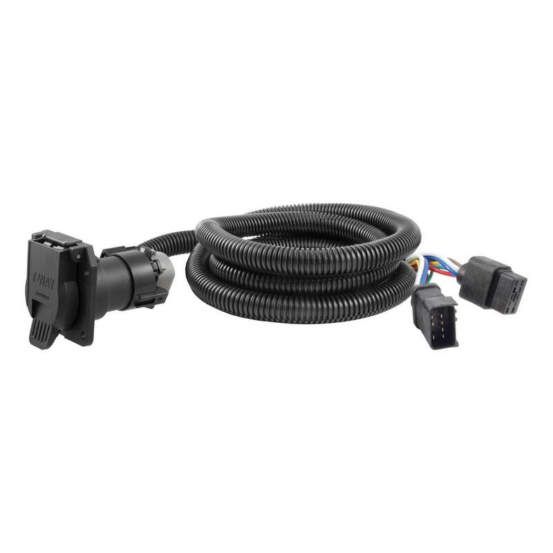 CURT 7' Custom Wiring Harness Extension (Adds 7-Way RV Blade to Truck Bed) - 56071