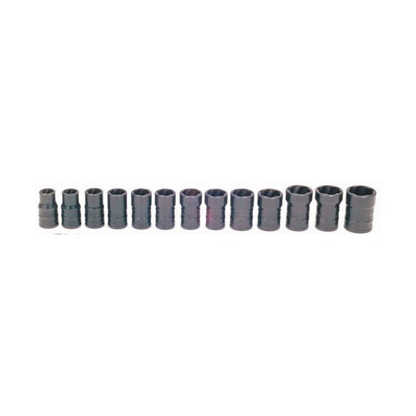 Williams Socket Set, 13 Pieces, 3/8 Inch Dr, 3/8 Inch Size - JHWTSCS3813