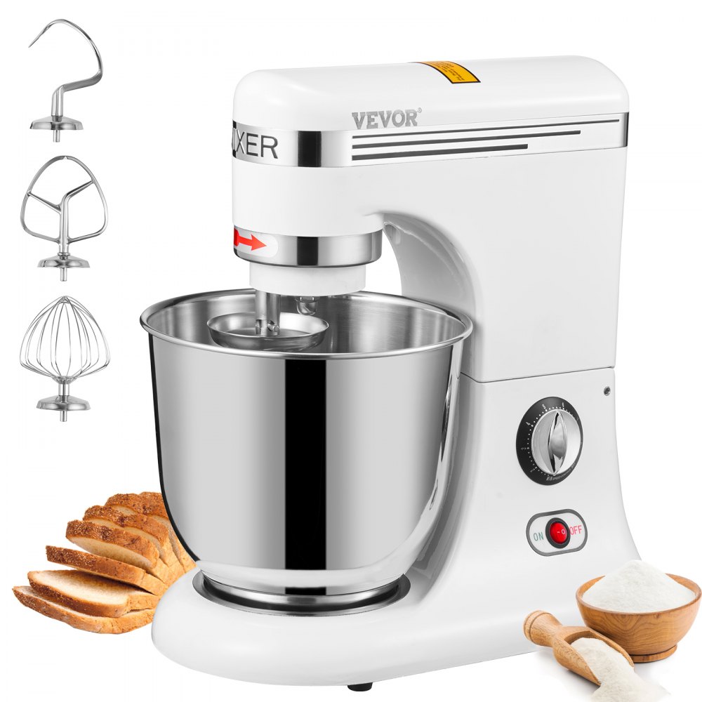 VEVOR 600W Stand Mixer 11-Speed Tilt-Head Dough Mixer 7.4 Qt Bowl 3 Attachments - ZRL8L800W110V7V7RV1