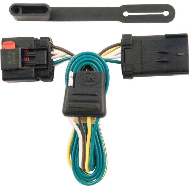 CURT Custom Vehicle-Trailer Wiring Harness, 4-Flat, Select Chrysler, Dodge, Jeep, Mitsubishi with Tow Package, T-Connector - 55381