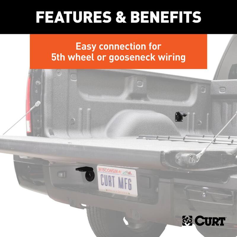 CURT 10' Custom Wiring Harness Extension (Adds 7-Way RV Blade to Truck Bed) - 56001