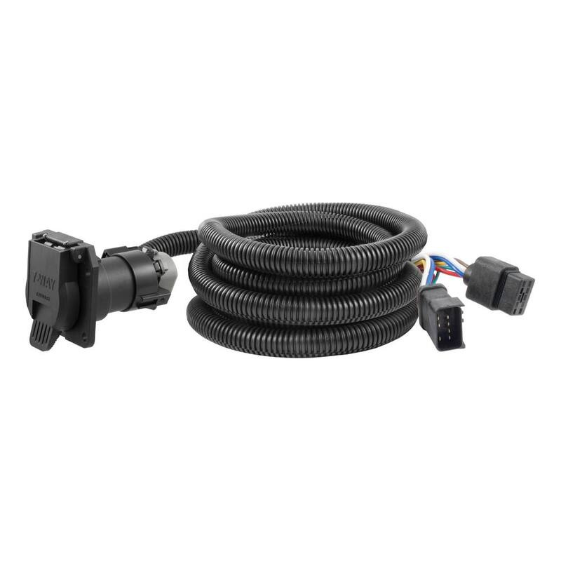 CURT 10' Custom Wiring Harness Extension (Adds 7-Way RV Blade to Truck Bed) - 56001