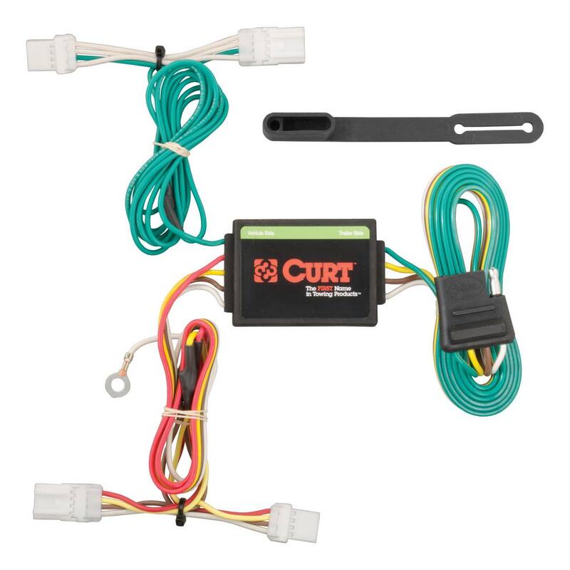 CURT Custom Vehicle-Trailer Wiring Harness, 4-Way Flat Output, Select Kia Forte5, Quick Electrical Wire T-Connector - 56228
