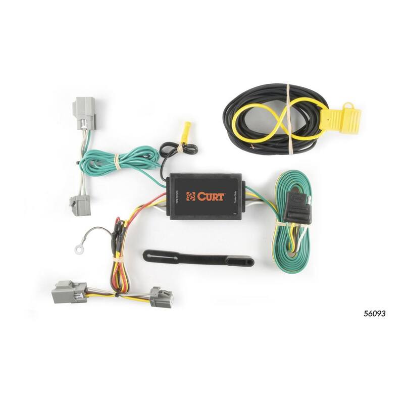 CURT Custom Vehicle-Trailer Wiring Harness, 4-Way Flat Output, Select Ford Taurus, Explorer, Lincoln MKS, Quick T-Connector - 56093