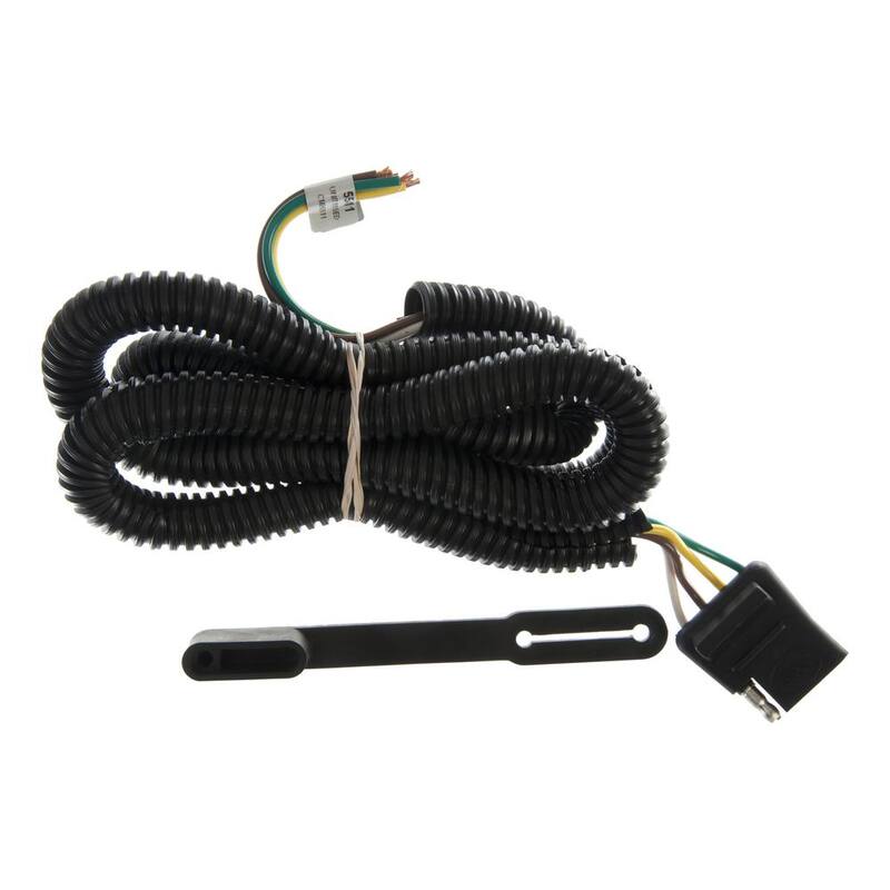 CURT Custom Vehicle-Trailer Wiring Harness, 4-Way Flat, Select Astro, Blazer, Bravada, Jimmy, Safari, Quick T-Connector - 55411