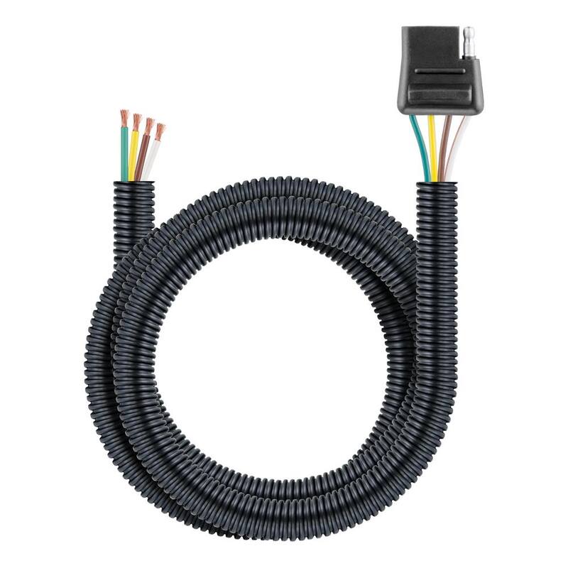 CURT Custom Vehicle-Trailer Wiring Harness, 4-Way Flat, Select Astro, Blazer, Bravada, Jimmy, Safari, Quick T-Connector - 55411