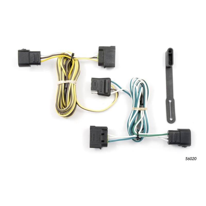CURT Custom Vehicle-Trailer Wiring Harness, 4-Way Flat Output, Select Ford E-150, E-250, E-350 Super Duty, Quick T-Connector - 56020