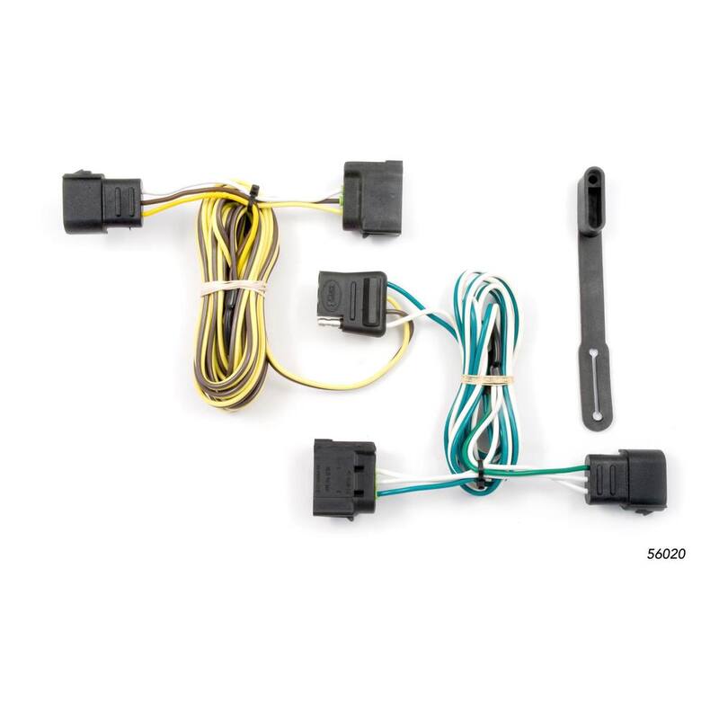 CURT Custom Vehicle-Trailer Wiring Harness, 4-Way Flat Output, Select Ford E-150, E-250, E-350 Super Duty, Quick T-Connector - 56020