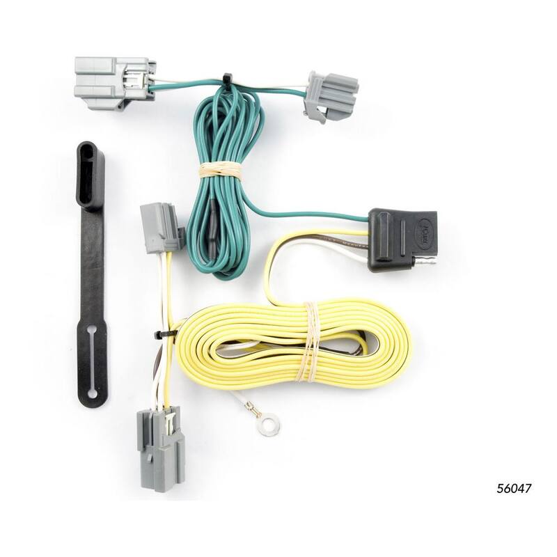 CURT Custom Vehicle-Trailer Wiring Harness, 4-Way Flat Output, Select Buick Lucerne, Ford Fiesta Sedan, Quick T-Connector - 56047