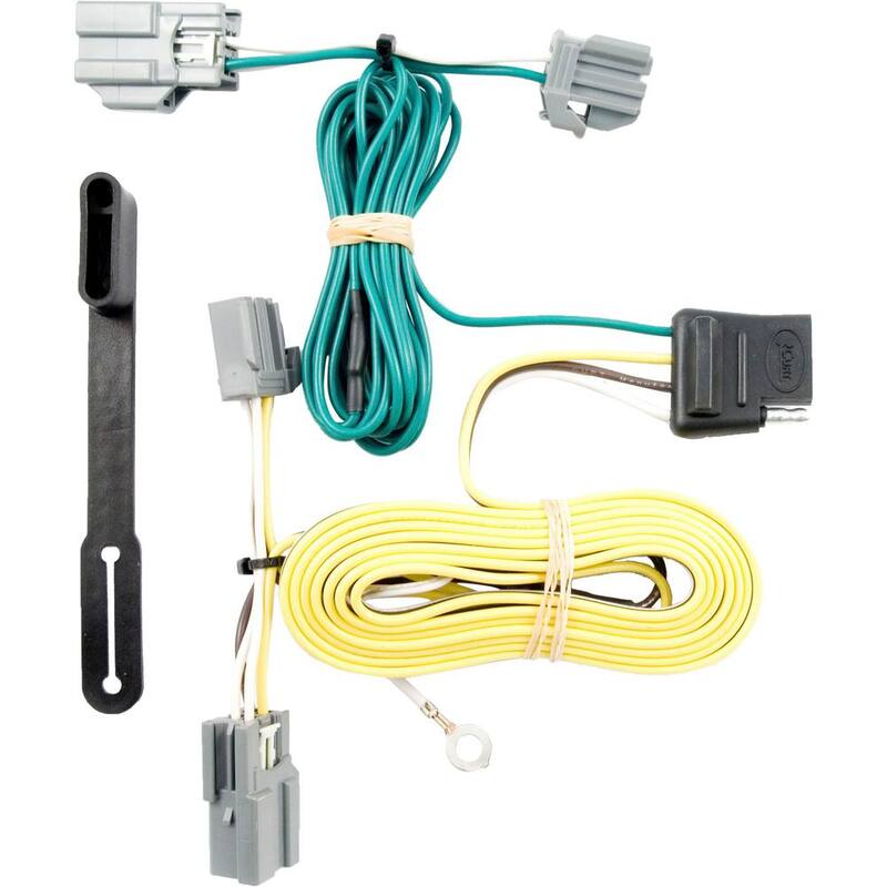 CURT Custom Vehicle-Trailer Wiring Harness, 4-Way Flat Output, Select Buick Lucerne, Ford Fiesta Sedan, Quick T-Connector - 56047