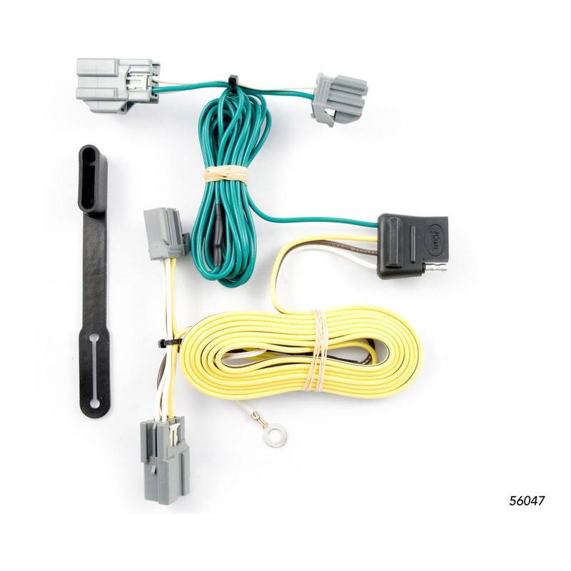CURT Custom Vehicle-Trailer Wiring Harness, 4-Way Flat Output, Select Buick Lucerne, Ford Fiesta Sedan, Quick T-Connector - 56047