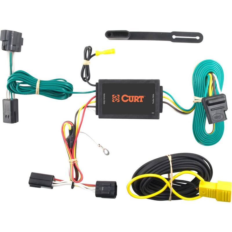 CURT Custom Vehicle-Trailer Wiring Harness, 4-Way Flat Output, Select Ford Transit Connect, Quick Electrical Wire T-Connector - 56090