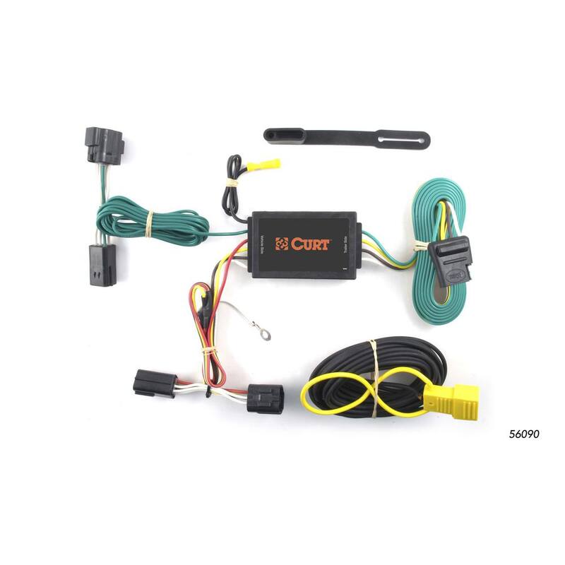 CURT Custom Vehicle-Trailer Wiring Harness, 4-Way Flat Output, Select Ford Transit Connect, Quick Electrical Wire T-Connector - 56090