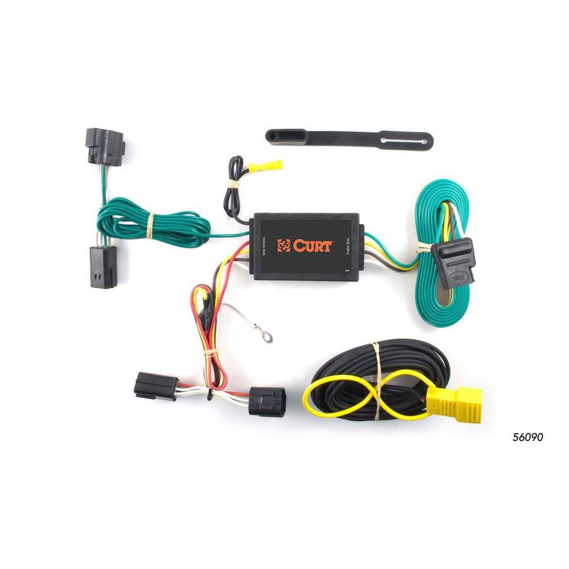 CURT Custom Vehicle-Trailer Wiring Harness, 4-Way Flat Output, Select Ford Transit Connect, Quick Electrical Wire T-Connector - 56090