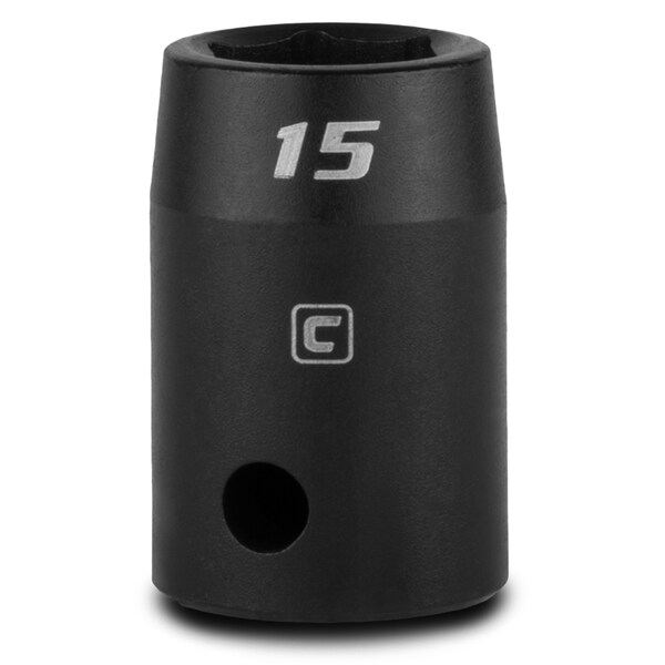Capri Tools 1/2 in Drive 15 mm 6-Point Metric Shallow Impact Socket - 5-5015