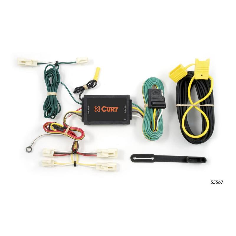 CURT Custom Vehicle-Trailer Wiring Harness, 4-Flat, Select Mazda 3, 6, CX7, Toyota Camry, Corolla, FJ Cruiser, T-Connector - 55567
