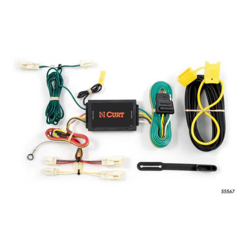 CURT Custom Vehicle-Trailer Wiring Harness, 4-Flat, Select Mazda 3, 6, CX7, Toyota Camry, Corolla, FJ Cruiser, T-Connector - 55567