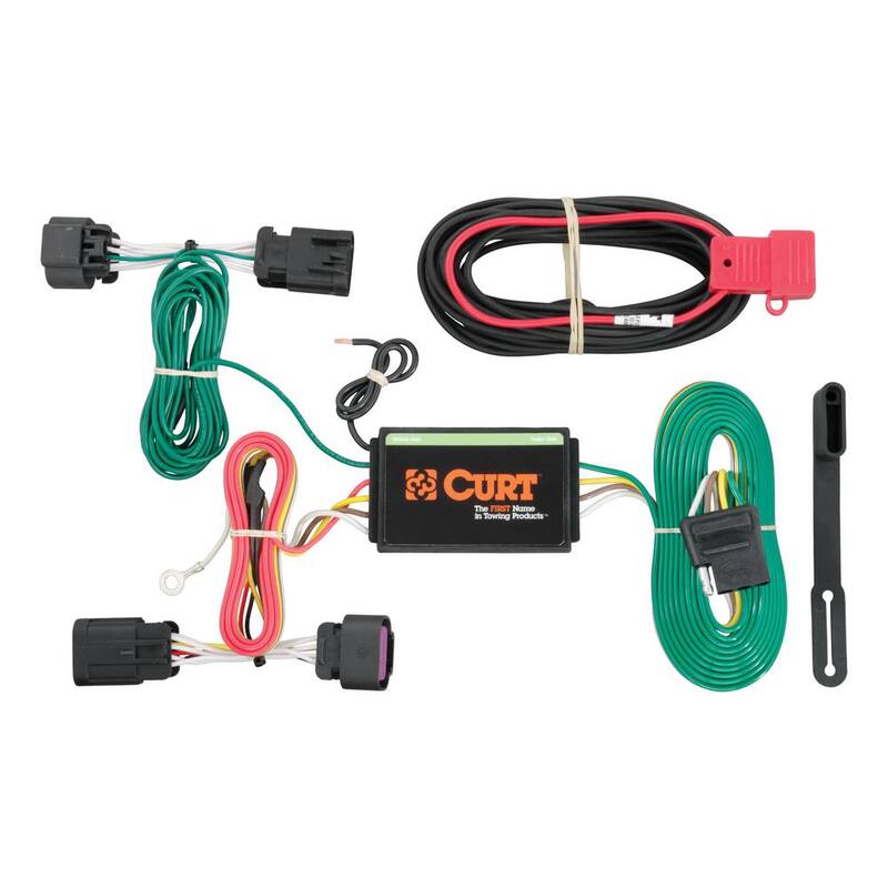 CURT Custom Vehicle-Trailer Wiring Harness, 4-Way Flat Output, Select Ram ProMaster 1500, 2500, 3500, Quick T-Connector - 56209