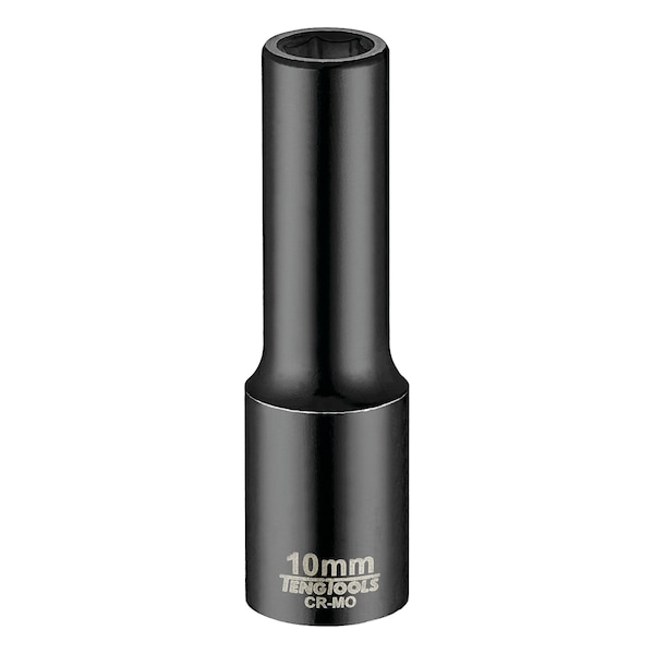 Teng Tools 10MM 1/2 Inch Drive ANSI 6 Point Metric Deep Chrome Molybdenum Impact Socket - 920610AN