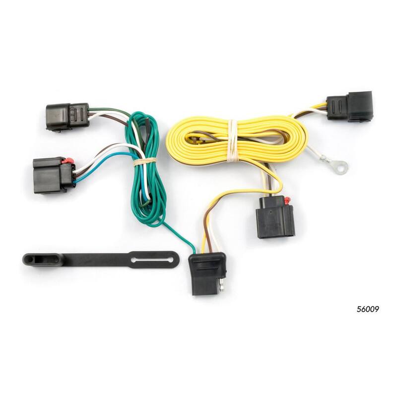 CURT Custom Vehicle-Trailer Wiring Harness, 4-Way Flat Output, Select Jeep Grand Cherokee, Quick Electrical Wire T-Connector - 56009